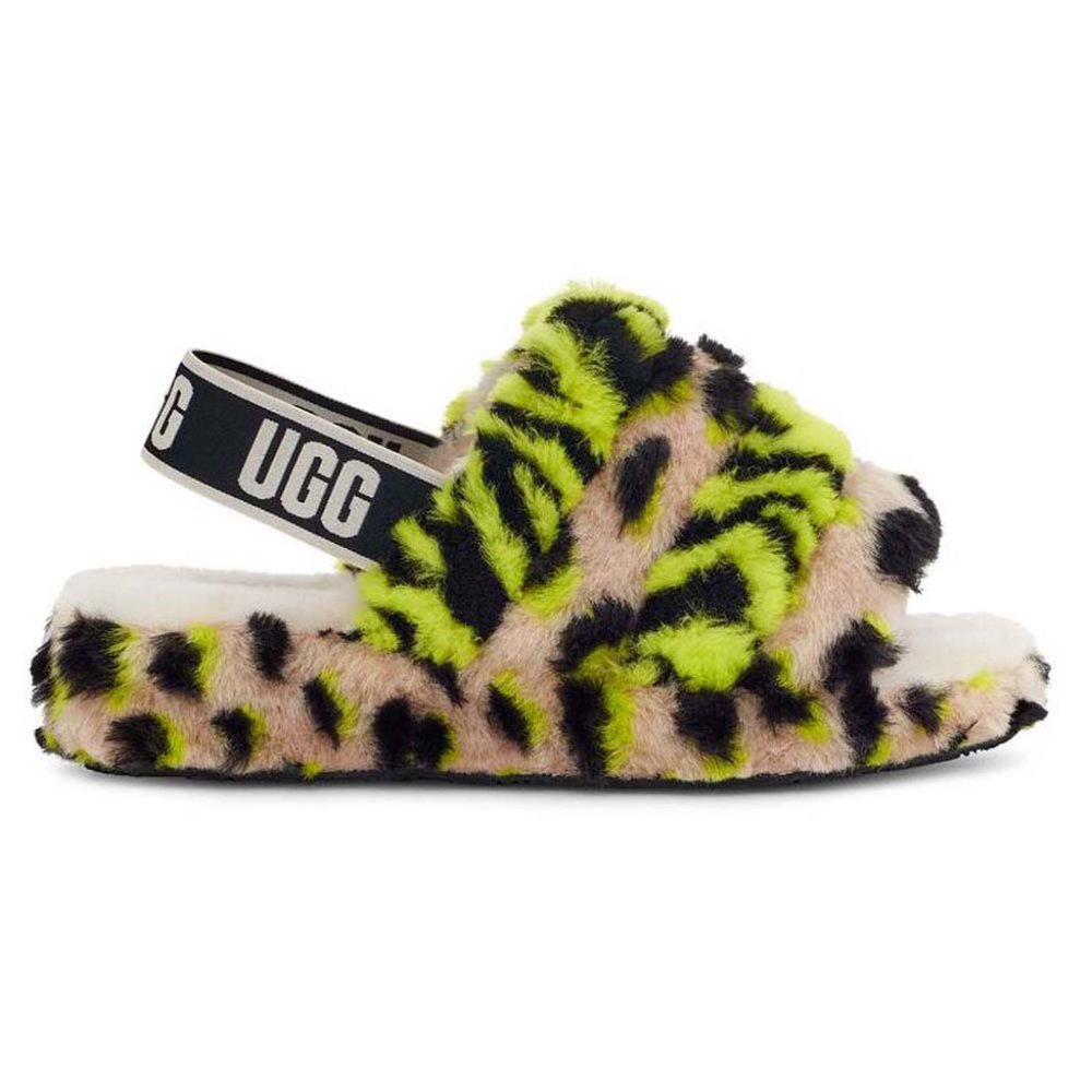 New Ugg Fluff Yeah Animalia Slingback Sandal-- Size US 6